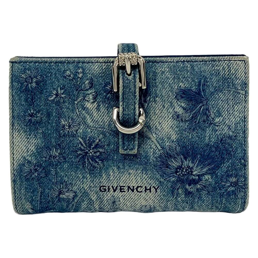 Givenchy Bifold Wallet Light Blue Denim Leather